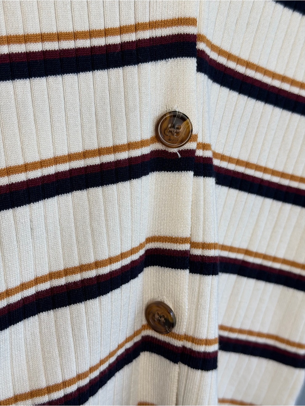 Pink Rose V-neck Ribbed Button Front Cardigan - Picture 7 of 8